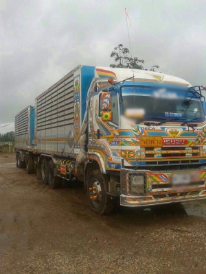 ขายดาว์น ISUZU 360 แรง ปี 52 กระบะดัมพ์สหกิจแม่ลูก ยาว 7 เมตร