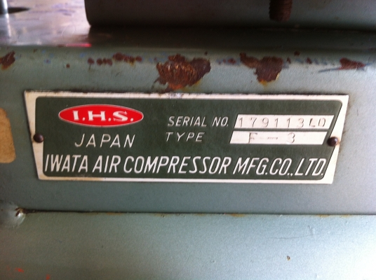 ปั๊มลม iwata มอเตอร์ถ่านมิตซู 3 แรง ไฟ 220 v