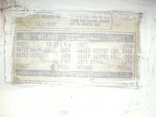 เครื่องเชื่อม CO2 พานาโซนิก ไฟ380V ของหลุดจำนำ ราคา 13,500บาท(ไม่มีสาย)