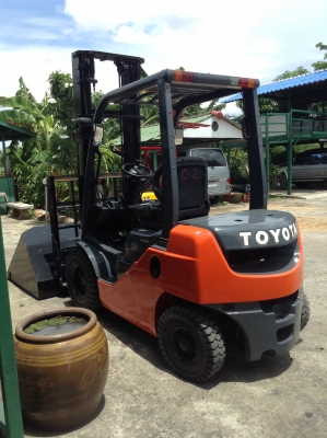 +++ ขายโฟล์คลิฟท์  TOYOTA  8FD25  ขนาด 2.5 ตัน  (รถนอก สภาพ 90\%)  เครื่องยนต์ดีเซล  เกียร์ธรรมดา  เสา 4 เมตร ฮิ้งค์โฟล์ค  ยางตัน  (ใช้งานประมาณ 5,000  ชม.)  ครับ  *** สนใจรายละเอียด  ราคา  คุยได้ครับ โทร. 081-659-7598 ครับ ***