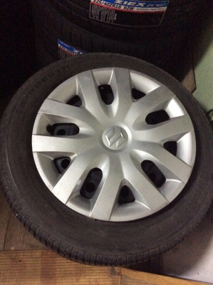 ขายล้อกะทะพร้อมยางและฝาครอบ ขอบ15 ราคาถูกๆ ยางบริสโตนดอกหนา