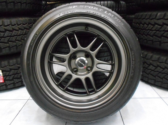 ขายล้อแม็ก RPF1 ขอบ 15(4/100) หน้า8หลัง8 พร้อมยาง Dunlop ปี 12/เทิร์นได้-ใส่,ส่งฟรีค่ะ