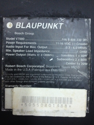 ขายแอมป์ BLAUPUNRT รุ่น V7000  (7ch) สภาพสวยมากๆเสียงดีมากๆหายากเชิญชมได้ครับราคาไม่แพงเลย