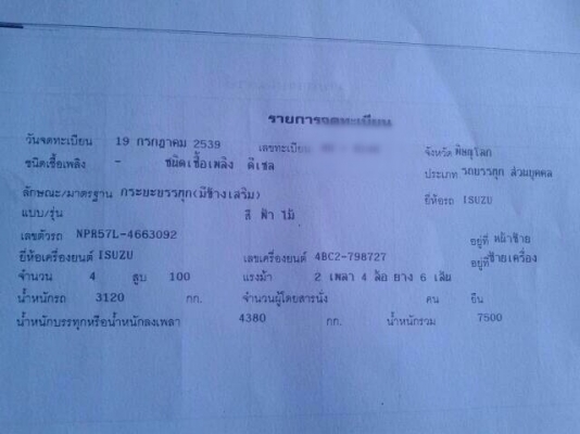 ขายรถบรรทุกหกล้อ Isuzu NPR57L เครื่อง 4BC2-100 แรง ปี 39 กระบะยาว 4.50 เมตร กว้าง 2.10 เมตร ทะเบียนพร้อม ขายรถบรรทุกหกล้อ Isuzu NPR57L เครื่อง 4BC2-100 แรง ปี 39 กระบะยาว 4.50 เมตร กว้าง 2.10 เมตร ทะเบียนพร้อม