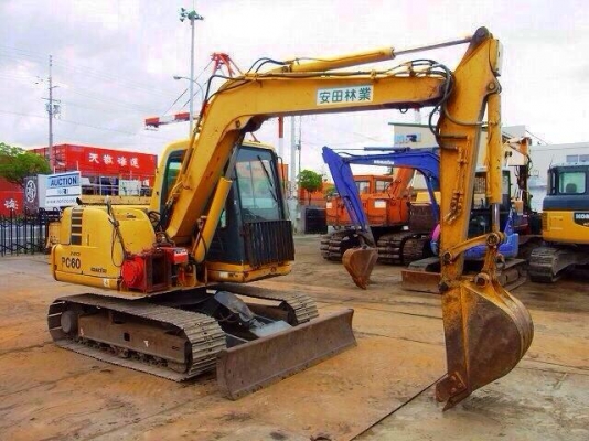 Komatsu PC60-7 เช็คสภาพพร้อมใช้ พร้อมไลน์หัวเจาะ มือสองญี่ปุ่นแท้นำเข้าเอง ไม่เคยใช้งานในไทย