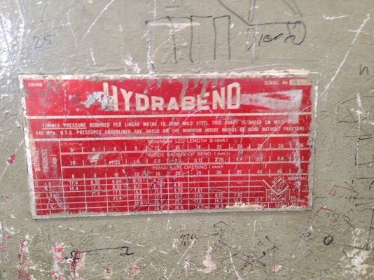 ขายเครื่องพับ10ฟุตพับได้4.5มิลยี่ห้อHydrabend