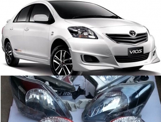 โคมไฟหน้า วีออส Smoke chome แท้โรงงาน