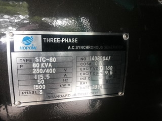 ขาย เครื่องปั่นไฟพร้อมตู้เก็บเสียง 80KVA Hopow Power