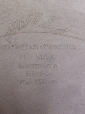 ใบเลือยวงเดือนฟันคาร์ไบร์ KANEF USA ขนาด 40.5 ซม.รูใน 25 มม 120 ฟัน .ตัด ไม้ พลาสติก อลูมีเนียม งานละเอียด