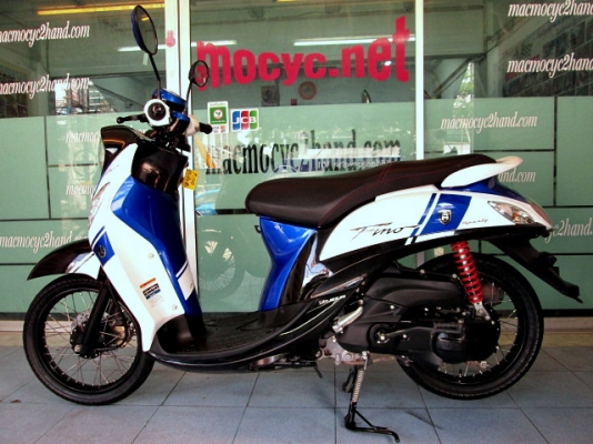 Fino fi sport สีขาวนํ้าเงิน รถเดือน ก.พ. ปี57 ไมล์ 8783 โล รุ่นใหม่หัวฉีด กระบอกสูบ diasil ของแถม 2 รายการ 25900