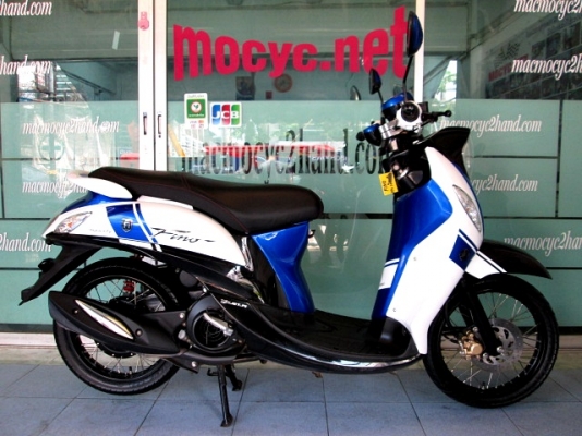 Fino fi sport สีขาวนํ้าเงิน รถเดือน ก.พ. ปี57 ไมล์ 8783 โล รุ่นใหม่หัวฉีด กระบอกสูบ diasil ของแถม 2 รายการ 25900