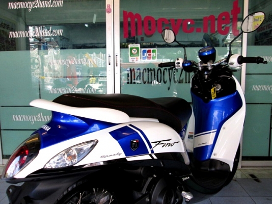 Fino fi sport สีขาวนํ้าเงิน รถเดือน ก.พ. ปี57 ไมล์ 8783 โล รุ่นใหม่หัวฉีด กระบอกสูบ diasil ของแถม 2 รายการ 25900