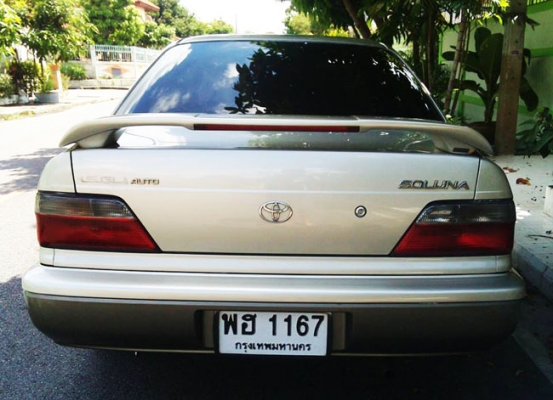 Toyota soluna ปี 98 เกียร์ออโต้ ติดแก๊ส LPG มี airbag เครื่องดี ช่วงล่างเงียบ เกียร์เปลี่ยนนิ่ม ภายในเรียบร้อย แอร์เย็น ฟิลม์ hi-kool เครื่องเสียง jvc สีสวย แม็กซ์ advan 16" ภาษีไม่ขาด พร้อมใช้ พร้อมโอน เอกสารครบ.  บริการส่งทั่วไทย  ราคา 89,000 บาท
