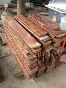 ไม้มะค่าหน้า 10 หนา 1.5 นิ้วรางลิ้น+ไม้พื้นตะเคียน