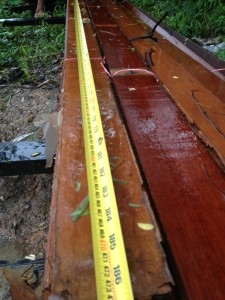 ไม้มะค่าหน้า 10 หนา 1.5 นิ้วรางลิ้น+ไม้พื้นตะเคียน