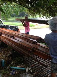 ไม้มะค่าหน้า 10 หนา 1.5 นิ้วรางลิ้น+ไม้พื้นตะเคียน