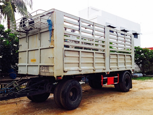 ขายลูกพ่วงไม่ดัมพ์ กระบะเหล็กคอกสูง 2 เพลา ยาว 6.40 เมตร