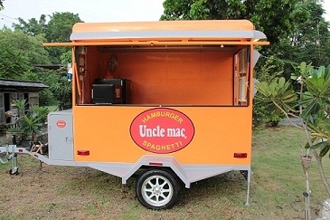 ขายรถพ่วงแฟรน์ไชส์ร้านอาหาร น้ำหนักเบา พร้อมอุปกรณ์