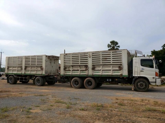 ขายรถบรรทุกพ่วง Hino mega เครื่อง 260 แรง ปี 47 แม่ลูกกระบะไม่ดัมพ์อู่สหะกิจ ทะเบียนพร้อม