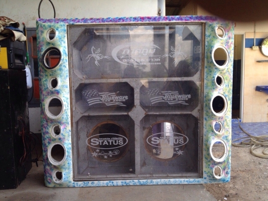 ขายตู้ ซับ 15 นิ้ว 4 ดอก  พร้อมแผ่น อคิลิก หนา 20 มม