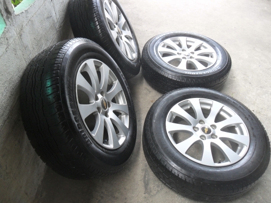 ล้อแม็ก 17นิ้ว 5รู114 เชฟ พร้อมยาง 225/65R17ปี10 สวยๆ 4 ล้อ ราคา 6900 บาท