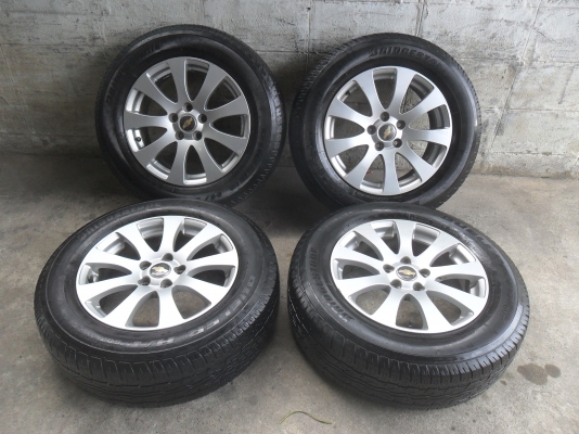 ล้อแม็ก 17นิ้ว 5รู114 เชฟ พร้อมยาง 225/65R17ปี10 สวยๆ 4 ล้อ ราคา 6900 บาท