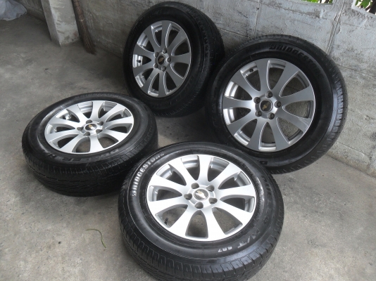 ล้อแม็ก 17นิ้ว 5รู114 เชฟ พร้อมยาง 225/65R17ปี10 สวยๆ 4 ล้อ ราคา 6900 บาท