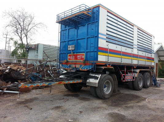 ขายด่วนหางพ่วง 3 เพลา อู่ซุ่นชัย จ.นคปฐม สูง 2.20 เมตร ยาว 6.80 เมตร