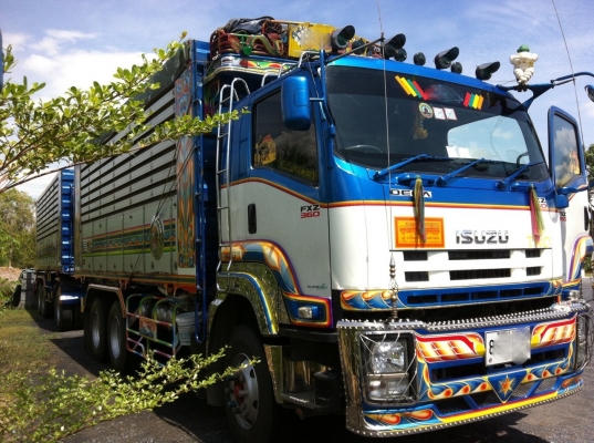 ขายดาว์น Isuzu 360 ปี 55 กระบะดัมพ์อู่เปี๊ยกบ้านโป่ง แม่ 6.20 เมตร ลูก 7 เมตร แม่ยางเรเดียน 70\%