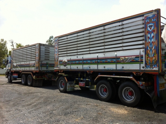 ขายดาว์น Isuzu 360 ปี 55 กระบะดัมพ์อู่เปี๊ยกบ้านโป่ง แม่ 6.20 เมตร ลูก 7 เมตร แม่ยางเรเดียน 70\%