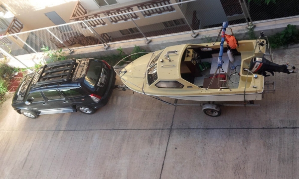 ขายเรือ YAMAHA รุ่นCR17ฟุตเคบิ้น เครื่องYAMAHA55 พร้อมใช้