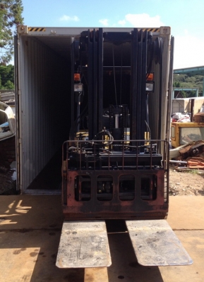 โฟล์คลิฟท์เสาเข้าตู้สูง5.40ม.งาPUSH-PULL-TCM-3ตันสไลด์-ดัน-ดึง-สินค้าได้*2216ชม.*ติดแก๊สจากญี่ปุ่น