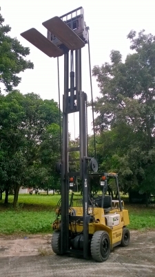 โฟล์คลิฟท์เสาเข้าตู้สูง5.40ม.งาPUSH-PULL-TCM-3ตันสไลด์-ดัน-ดึง-สินค้าได้*2216ชม.*ติดแก๊สจากญี่ปุ่น