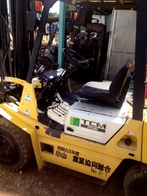 โฟล์คลิฟท์เสาเข้าตู้สูง5.40ม.งาPUSH-PULL-TCM-3ตันสไลด์-ดัน-ดึง-สินค้าได้*2216ชม.*ติดแก๊สจากญี่ปุ่น