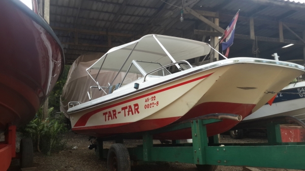 ขายเรือไฟเบอ17ฟุต โมไหม่ เครื่อง60เทลเล่อ