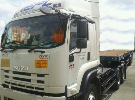 ขายรถสวย หัวลากพร้อมหางพื้นเรียบ 3 เพลา สภาพพร้อมใช้งาน มี5ชุด