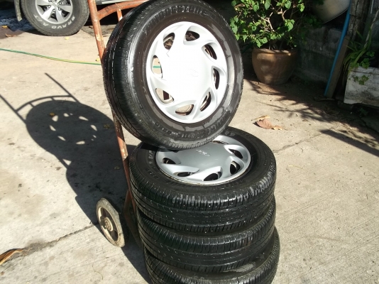 ขาย-ล้อกระทะ ขอบ13x4รู100 ยางสวย ขาย-ล้อกระทะ ขอบ13x4รู100 ยางสวย