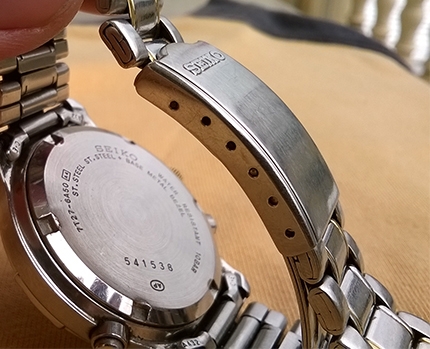 Seiko Chronograph 7t27 6a50 quartz จับเวลาสามวง