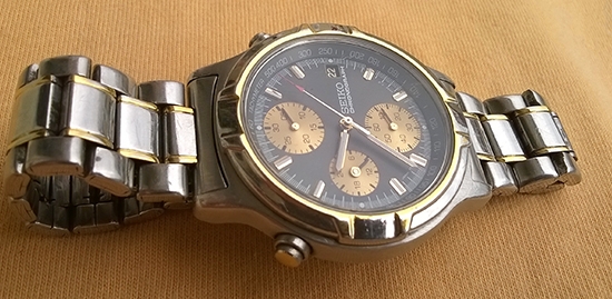 Seiko Chronograph 7t27 6a50 quartz จับเวลาสามวง