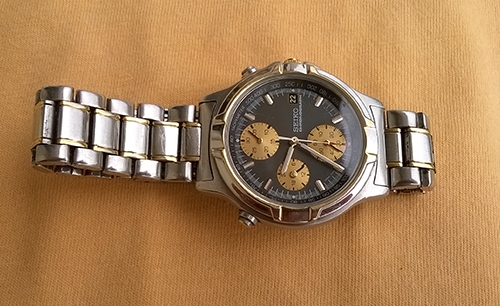 Seiko Chronograph 7t27 6a50 quartz จับเวลาสามวง