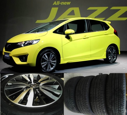ล้อป้ายแดง  New Jazz ขอบ16พร้อมยาง Bridgestone 185-55R16 ปี14