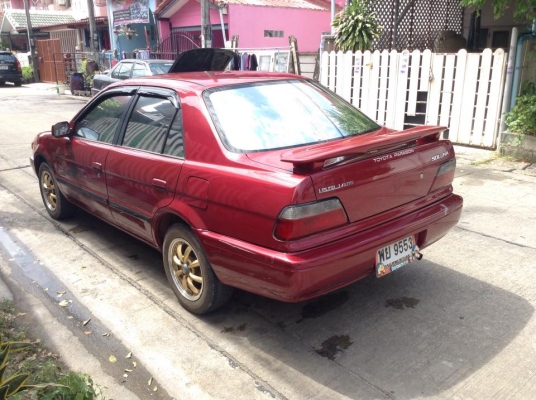 ขาย ครับ toyota SOLUNA ปี97 ตัวท๊อป airbag 1.5 ออโต้ เครื่องเกียร ดีมากๆ แห้ง สีบาง ไม่มีโดนหนัก ทรงเดิมดีมาก สีไม่ขี้เหล่ภายในสวยมากไม่มีขาด แตก หัก ไฟฟ้า แม็ก4วงแอรหนาว ช่วงล่างดีมีเลี้ยวดัง สีเงา มีเก็บบ้าง พร้อมใช้. วิ่งไกล สบาย ไม่เคยติด แกส ราคานี้