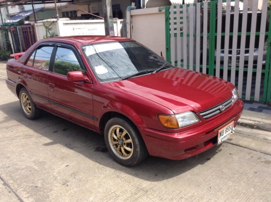 ขาย ครับ toyota SOLUNA ปี97 ตัวท๊อป airbag 1.5 ออโต้ เครื่องเกียร ดีมากๆ แห้ง สีบาง ไม่มีโดนหนัก ทรงเดิมดีมาก สีไม่ขี้เหล่ภายในสวยมากไม่มีขาด แตก หัก ไฟฟ้า แม็ก4วงแอรหนาว ช่วงล่างดีมีเลี้ยวดัง สีเงา มีเก็บบ้าง พร้อมใช้. วิ่งไกล สบาย ไม่เคยติด แกส ราคานี้