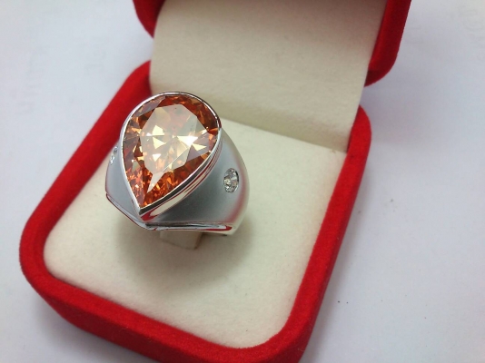 แหวนเงินพลอย cz ทอง