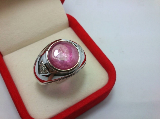 แหวนเงินพลอยทับทิมพม่าแท้