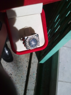 แหวนเงินพลอยบลูสตาร์เมืองจันท์แท้