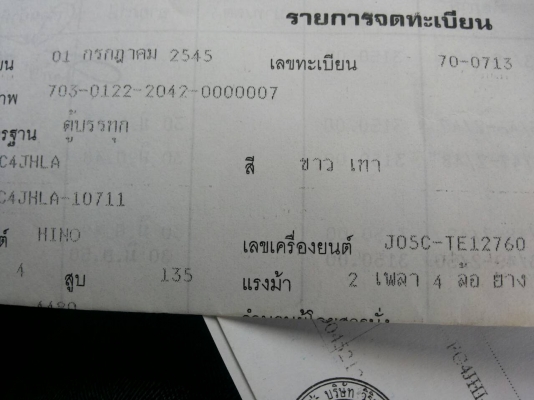 รถบรรทุก HINO 6 ล้อใหญ่ รุ่น FC4J ราคา 580,000 บ.