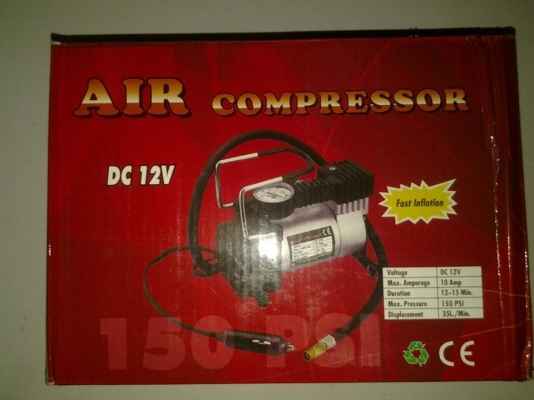 ปั้มลม 12V. สูบเดียว 120 - 150 psi