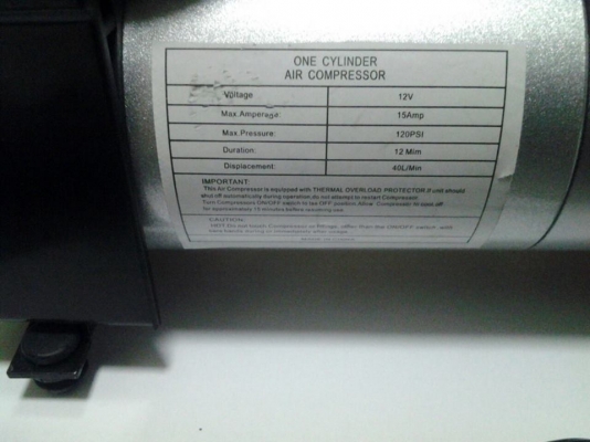 ปั้มลม 12V. สูบเดียว 120 - 150 psi