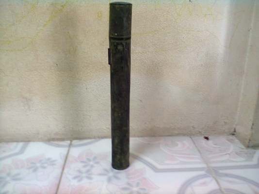 กระบอกทองเหลือง สำหรับใส่แผนที่ ของโบราณ